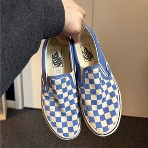 Vans Blue Checkered Slip-On Shoes